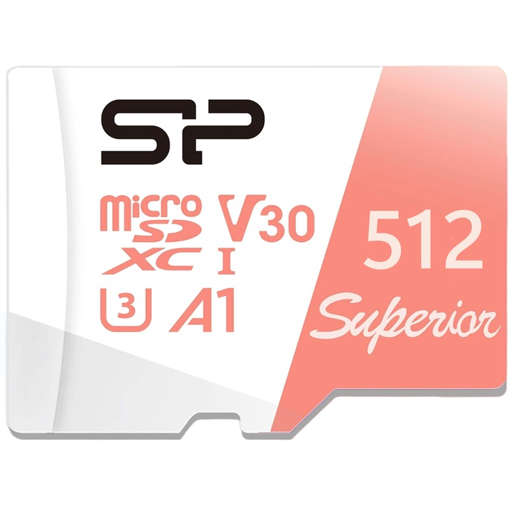 Card de memorie MicroSDXC 512GB, SP, UHS-I U3 V30, 100MB/s, cu adaptor SD