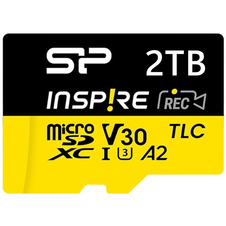 Card microSDXC 2TB, SP, cu adaptor, UHS-I U3, V30, A2, viteza de citire 100MB/s, rezistent la apa si socuri