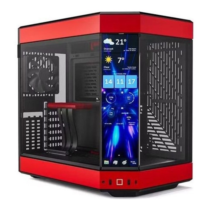 HYTE Y60 Tempered Glass Black Cherry + Y60 DIY LCD panel, 256594, Ház