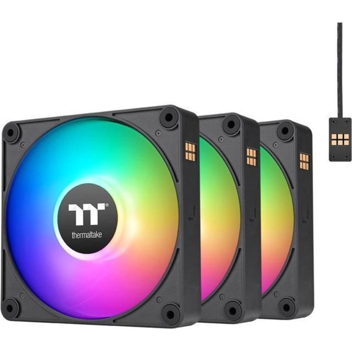 Ventilator PC Thermaltake CT120 EX Reverse ARGB Sync, set 3 ventilatoare, 12cm, 500-2000rpm, RGB