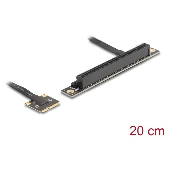 Adaptor DeLock Mini PCIe masculin la PCIe 3.0 x16 unghiat 90 cu cablu 20cm