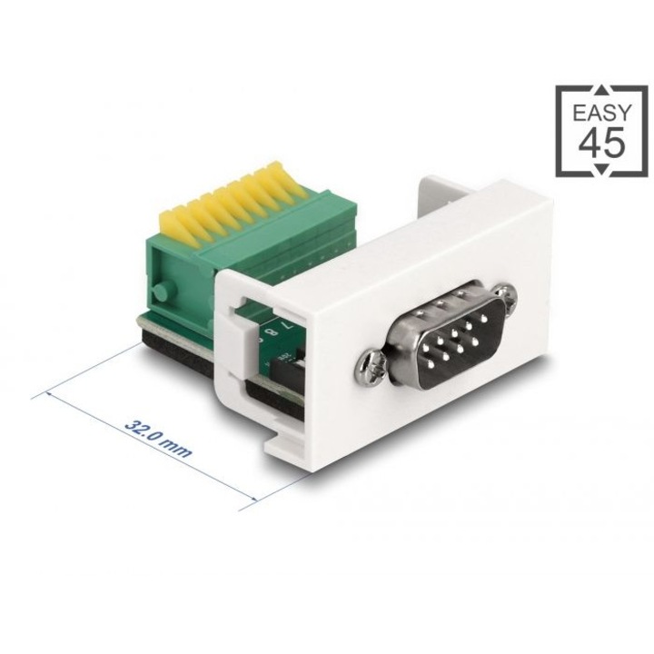 DeLock Easy 45 Modul D-Sub 9 pini masculin la 9 pini Terminal Block, adaptor, 263699