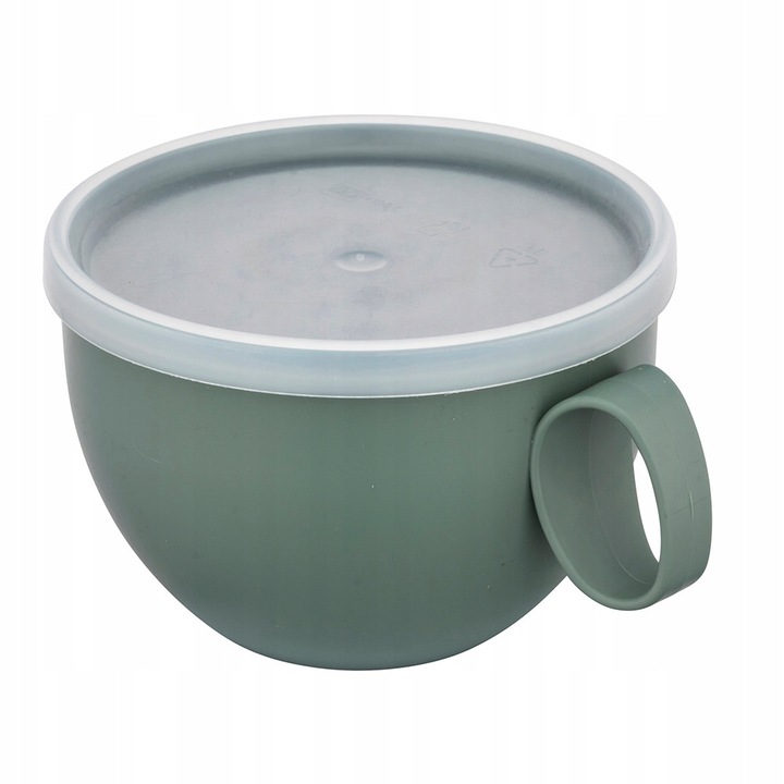 Cutie alimentara cu capac pentru cuptor cu microunde, Altom, plastic, 550ml, verde salvie