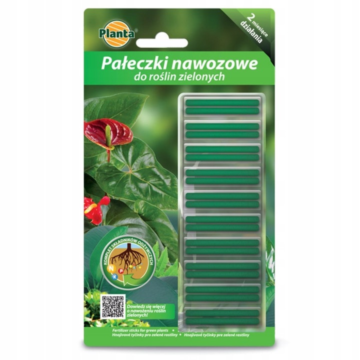 Betisoare de ingrasamant pentru flori, Planta, verzi, 20 bucati, NPK 10-6-7