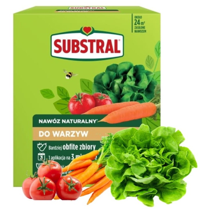 Fertilizator natural pentru legume Substral 1,2 kg, NPK organic-mineral, ecologic, granule