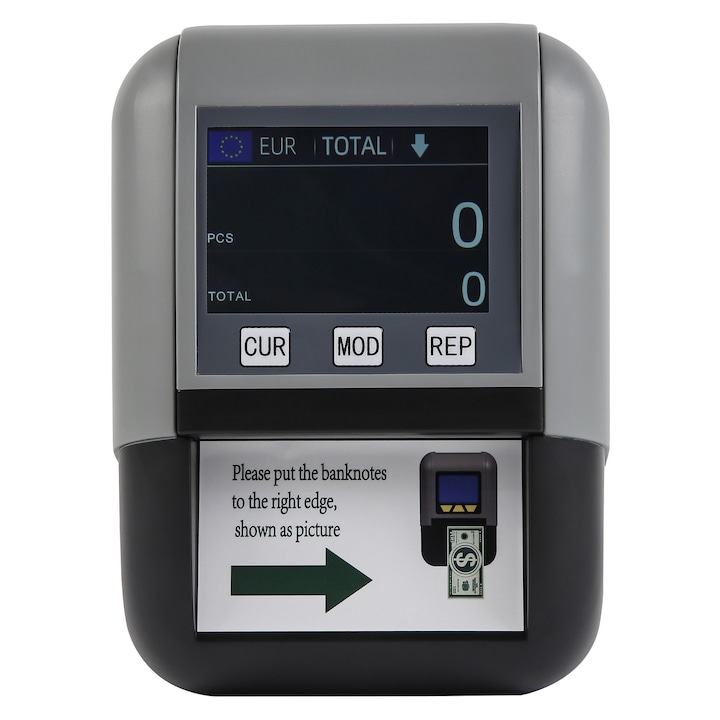 Машина за броене на пари, детектор за фалшиви банкноти, 2 в 1, с LED дисплей, 1-999 банкноти, многоцветна