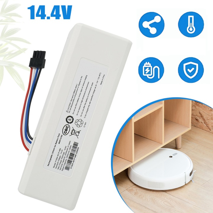 Baterie Li-Ion 14.4V 2600mAh CHOOLY pentru Aspirator Robot, 140 x 39 x 39 mm