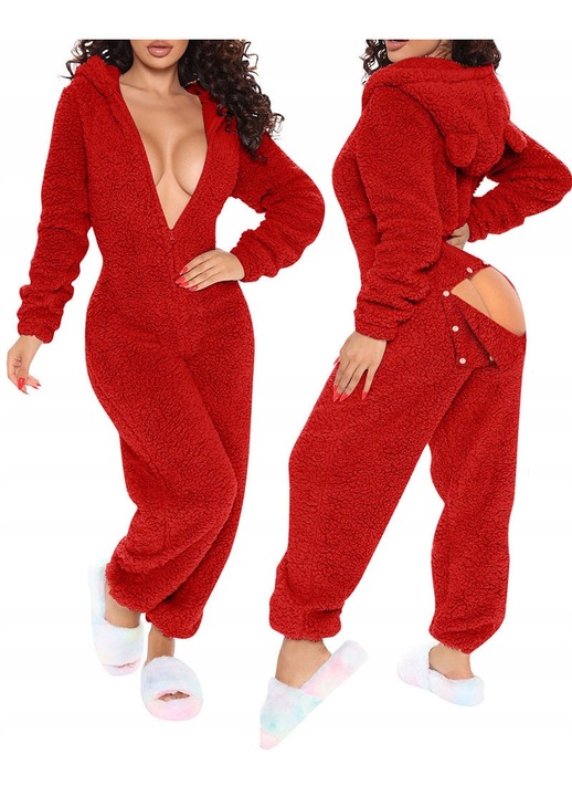 Szexi pizsama, piros, poliészter/spandex, XL INTL