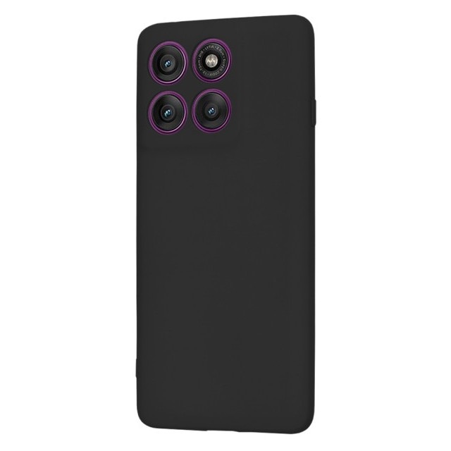 Husa Upzz® No Logo Compatibila Cu Motorola Edge 60 PRO, Protectie La Camere, Alcantara La Interior, Negru