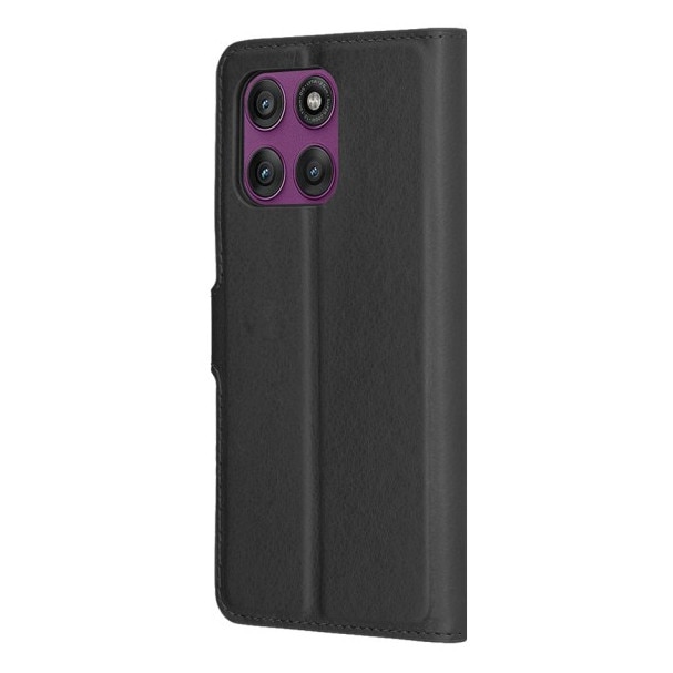Husa Upzz® Leather Folio Compatibila cu Motorola Edge 60 PRO, Magnet, Suport Card - Black