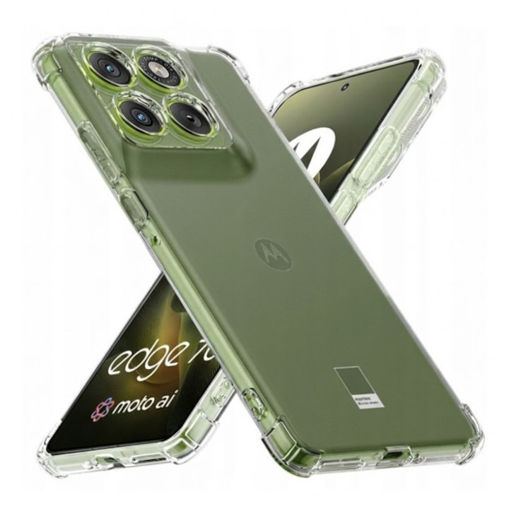 Husa Upzz® Shock Armor Compatibila Cu Motorola Edge 70, Protectie Sporita, Silicon, Transparenta