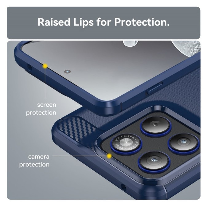 Husa Spate Upzz® Carbon Pro, Compatibila Cu Motorola Edge 70, Protectie Perfecta, Silicon, Albastru