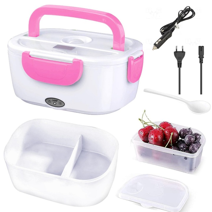 Caserola Electrica Portabila Pentru Incalzirea Mancarii, Cutie alimentara, 23 x 10 x 16.5 cm