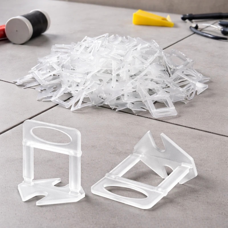 Clipsuri PRO pentru nivelare placi ceramice, rost 1 mm, set 100 bucati ...