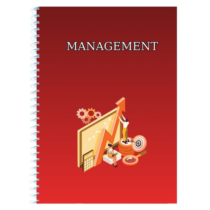 Caiet Studențesc cu spirala, Management, 100 file, A4, foi veline, 80 g/mp, coperti ultra premium 270 g/mp