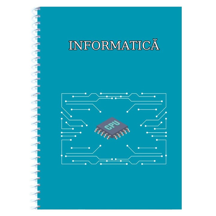 Caiet Studentesc cu spirala, personalizat Informatica, Matematica, 100 File, A4