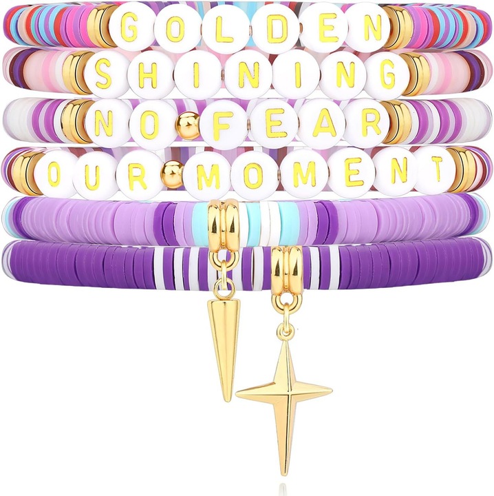 Set bratari K-Pop din lut, 6pcs, pentru copii, multicolor