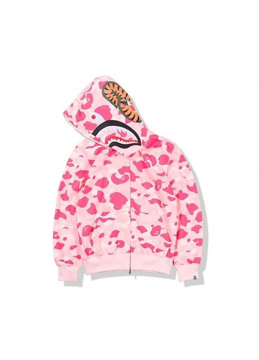 Hanorac barbati, camuflaj, roz, cu fermoar