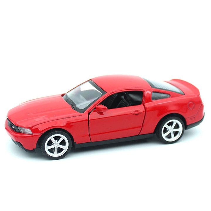 Количка Diecast, Автомодел, колекционерски модел, сплав, детайлен интериор, 1:43 Ford Mustang GT, червен