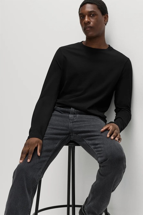 Marks & Spencer, Bluza de bumbac cu decolteu la baza gatului, Negru