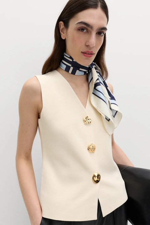 Marks & Spencer, Vesta uni cu decolteu in V, Bej deschis, XL