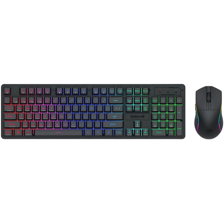 Безжичен комплект Redragon S107-KS, Черен, Wireless
