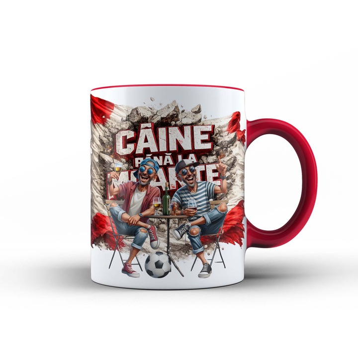 Cana microbist „Caine pana la moarte” DIN – ceramica 330 ml – cadou pentru suporter adevarat
