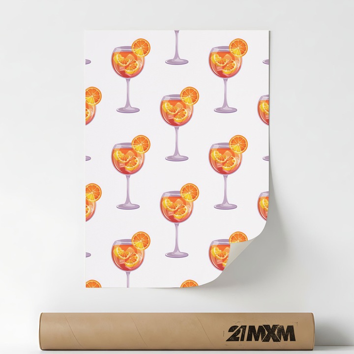 Poster Decorativ Stil Italian 'Aperitivo 17', Material Textil, 21MXM, A4 (21 x 29.7 cm), Fara Rama