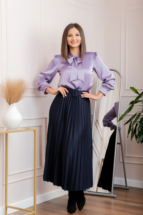 Плисирана пола Nova, Тъмносин, One Size