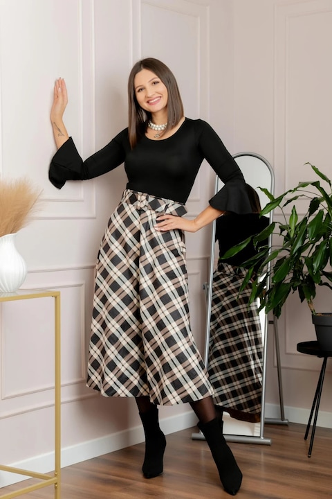 Fusta clos Sabrina, Bej, One Size