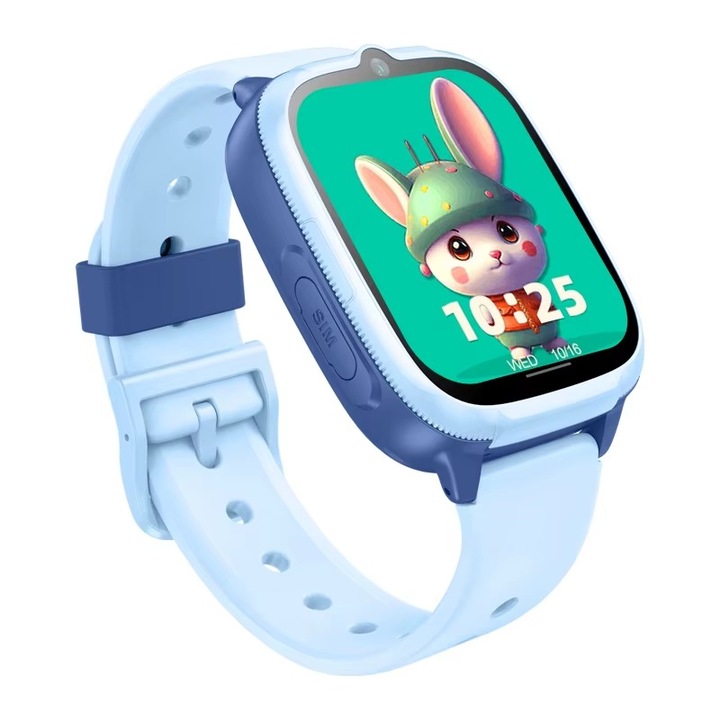 Детски Смарт часовник NUBKI DH53, 4G, Камера, LBS+Wi-Fi Tracking, Видео разговор, SOS бутон, 730mAh батерия, Син