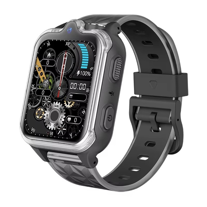 Детски Смарт часовник NUBKI D35 PRO, Android OS, 4G, GPS+LBS+Wi-Fi Tracking, IPS Дисплей 1.72", 320*380 HD IPS Дисплей, 2 камери, Видео разговор, Вибрация, Черен