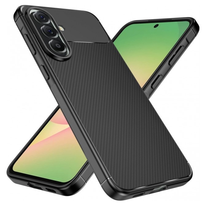 Husa Spate Upzz® Rugged Carbon Pentru Samsung Galaxy A27 5G, Protectie Sporita, Seznatie Premium, Silicon, Negru