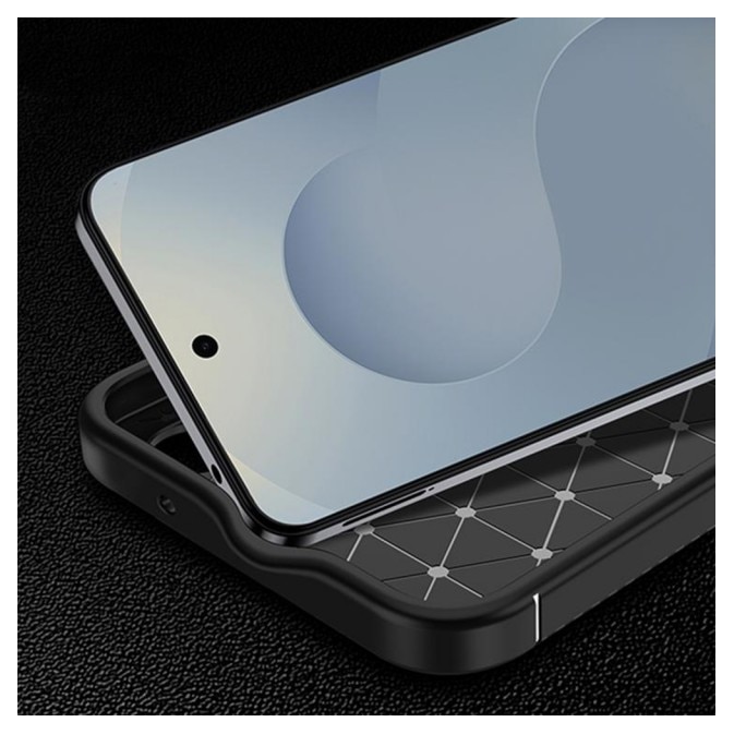 Husa Spate Upzz® Rugged Carbon Pentru Samsung Galaxy S26 ULTRA, Protectie Sporita, Seznatie Premium, Silicon, Negru