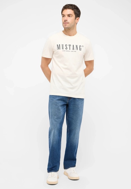 Blugi Barbati, Mustang, Straight, Straight Fit, Talie Medie, Fermoar, Lungi, 5 Buzunare, Bumbac, Albastru, Albastru