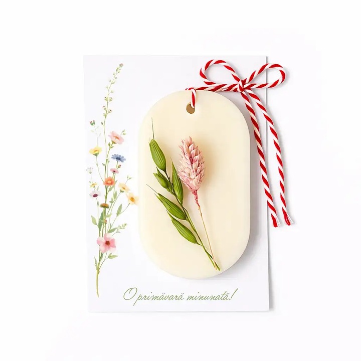 Lunera illatos szójagyertya száraz virágokkal – szekrényillatosító