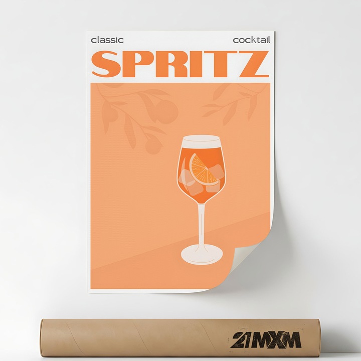 Poster Decorativ Stil Italian 'Aperitivo 52', Material Textil, 21MXM, A4 (21 x 29.7 cm), Fara Rama