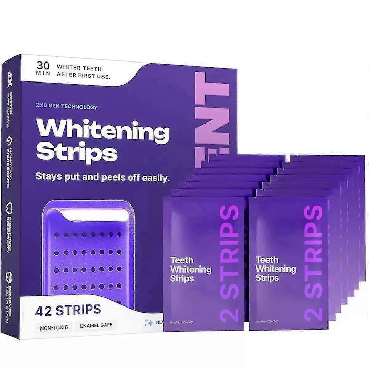 Benzi pentru albirea dintilor, 42 buc, albire pete, cutie