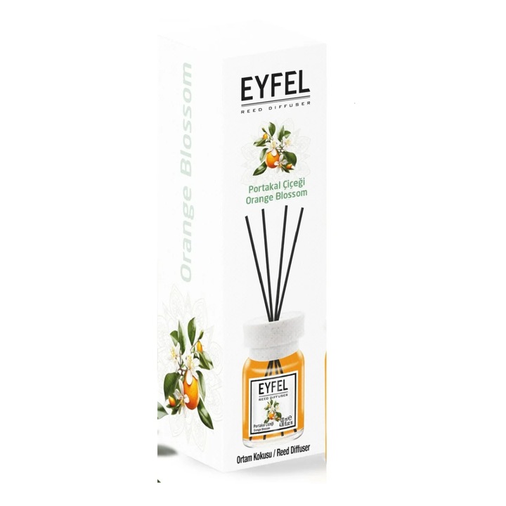 Odorizant betisoare pentru camera Eyfel Reed Diffuser, miros de Floare de portocal, 120 ml