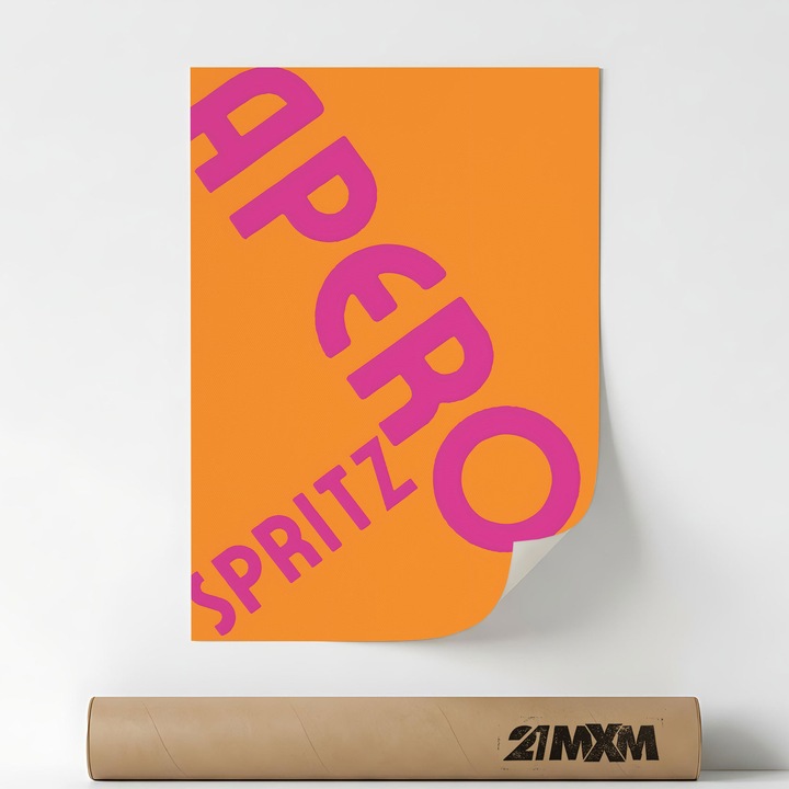 Poster Decorativ Stil Italian 'Aperitivo 66', Material Textil, 21MXM, A4 (21 x 29.7 cm), Fara Rama