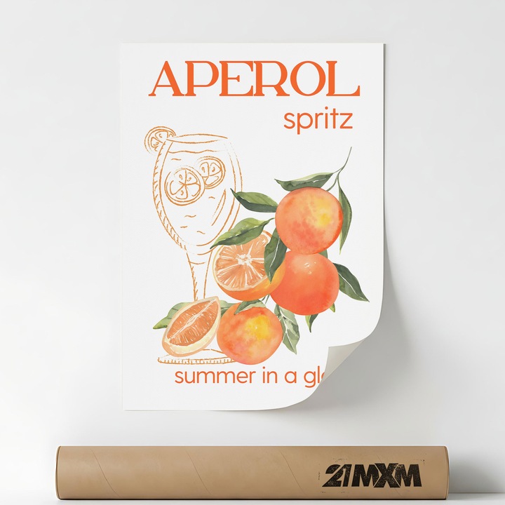 Poster Decorativ Stil Italian 'Aperitivo 76', Material Textil, 21MXM, 30 x 40 cm, Fara Rama