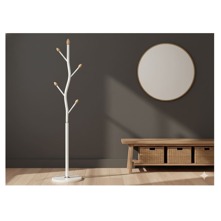 BUNGUND suport de haine vertical alb 170 cm