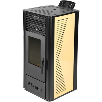 Semineu (soba ) pe peleti cu tiraj fortat Fornello Sophia Premium 11 kw, aprindere electrica, telecomanda, culoare Ivory, recomandat pentru 110 mp