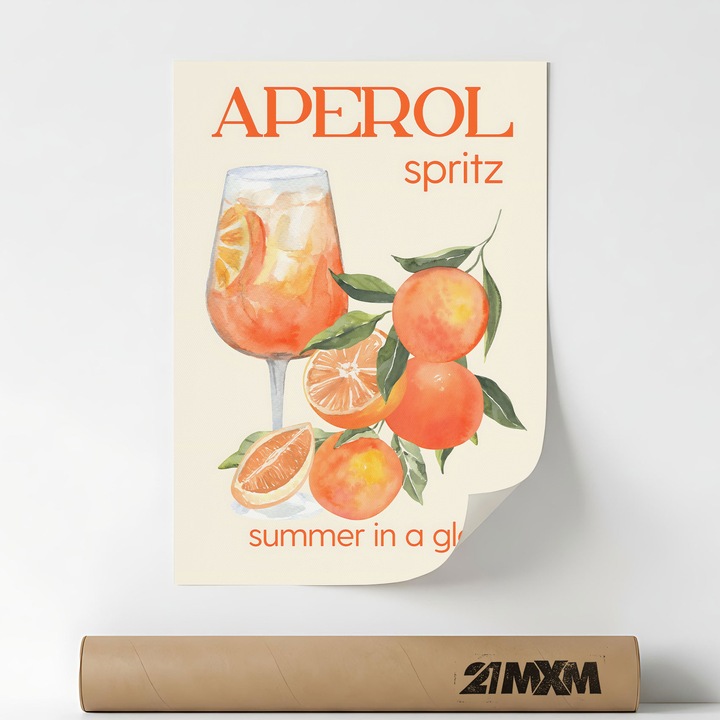 Poster Decorativ Stil Italian 'Aperitivo 78', Material Textil, 21MXM, A4 (21 x 29.7 cm), Fara Rama