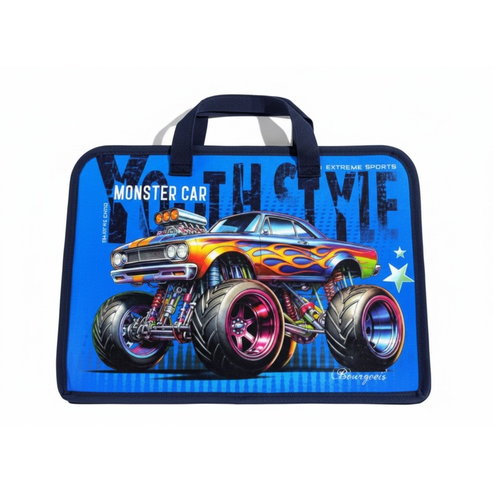 Prémium A4+ iskolai mappa, portfólió típusú, tartós anyagból, Extrém Sport dizájn