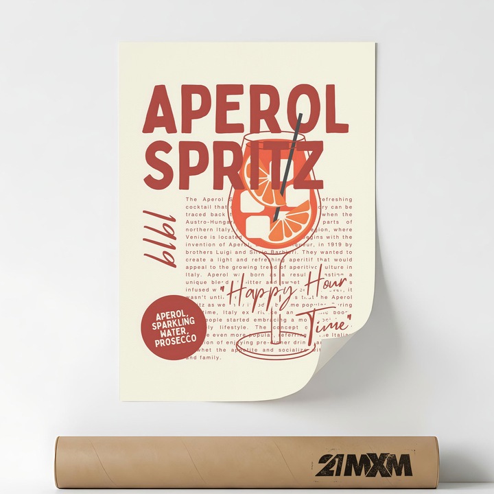 Poster Decorativ Stil Italian 'Aperitivo 88', Material Textil, 21MXM, 30 x 40 cm, Fara Rama