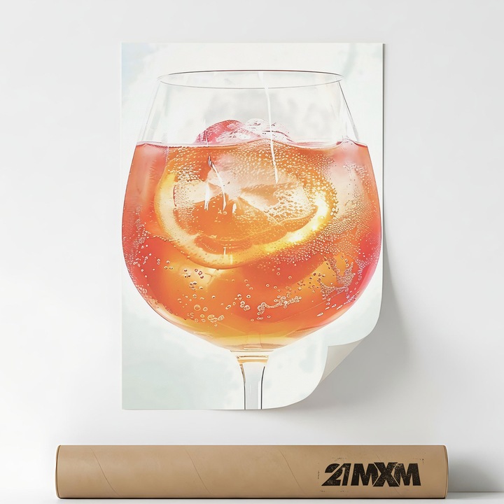 Poster Decorativ Stil Italian 'Aperitivo 89', Material Textil, 21MXM, A4 (21 x 29.7 cm), Fara Rama
