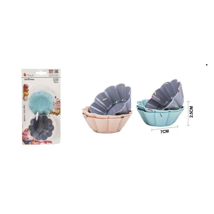 Virág alakú szilikon muffin sütőforma készlet 7x2.5cm Torch