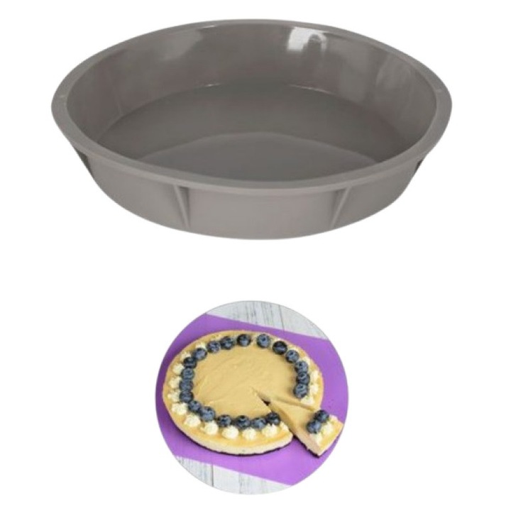 Formă rotundă de silicon pentru plăcintă și tort 25x4.5cm Kmt Style