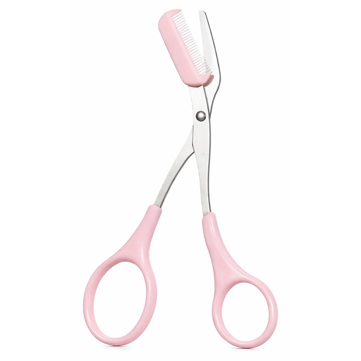 Foarfeca sprancene, pentru tunderea sprancenelor si genelor, din otel inoxidabil, maner ergonomic, utilizare confortabila, design sigur cu capac de protectie, usor de transportat, 12.8 cm - SCIBROW FRILLA®